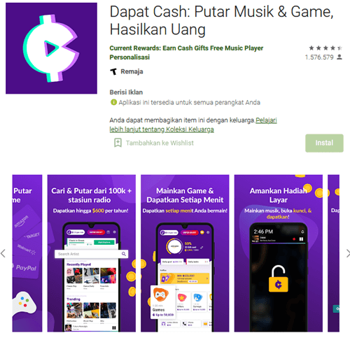 Aplikasi Dapat Cash Apk Reward Make Money Playing Games & Music