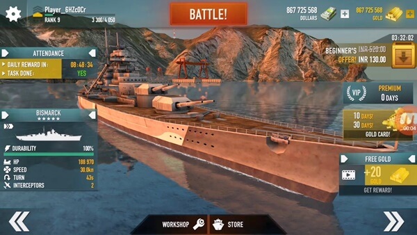 Fitur Battle of Warships Mod Apk