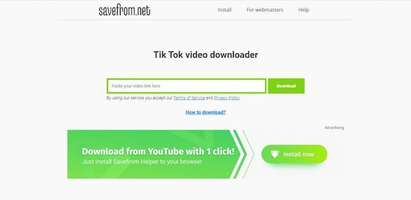 Pada tampilan utama, silahkan tempel link video TikTok yang sudah dicopy sebelumnya.