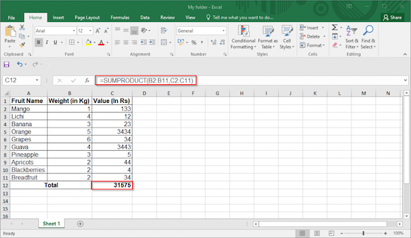 Beberapa Rumus Excel SUM yang Sering Dipakai