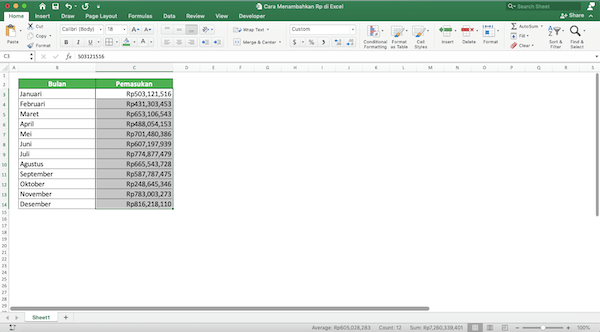 Panduan Cara Menambahkan Rp Di Excel