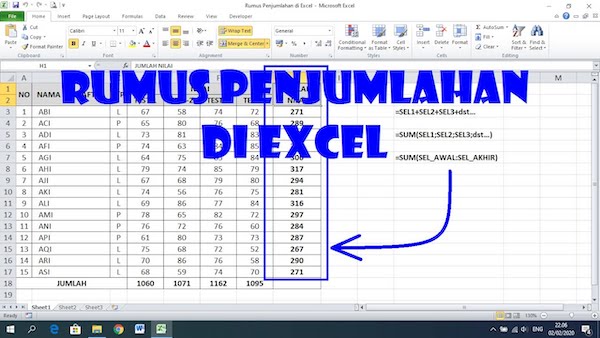 Rumus Penjumlahan di Excel