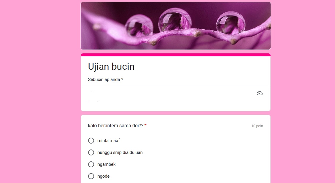 Link Bucin Google Form Viral, Tes Seberapa Bucinnya Kamu!