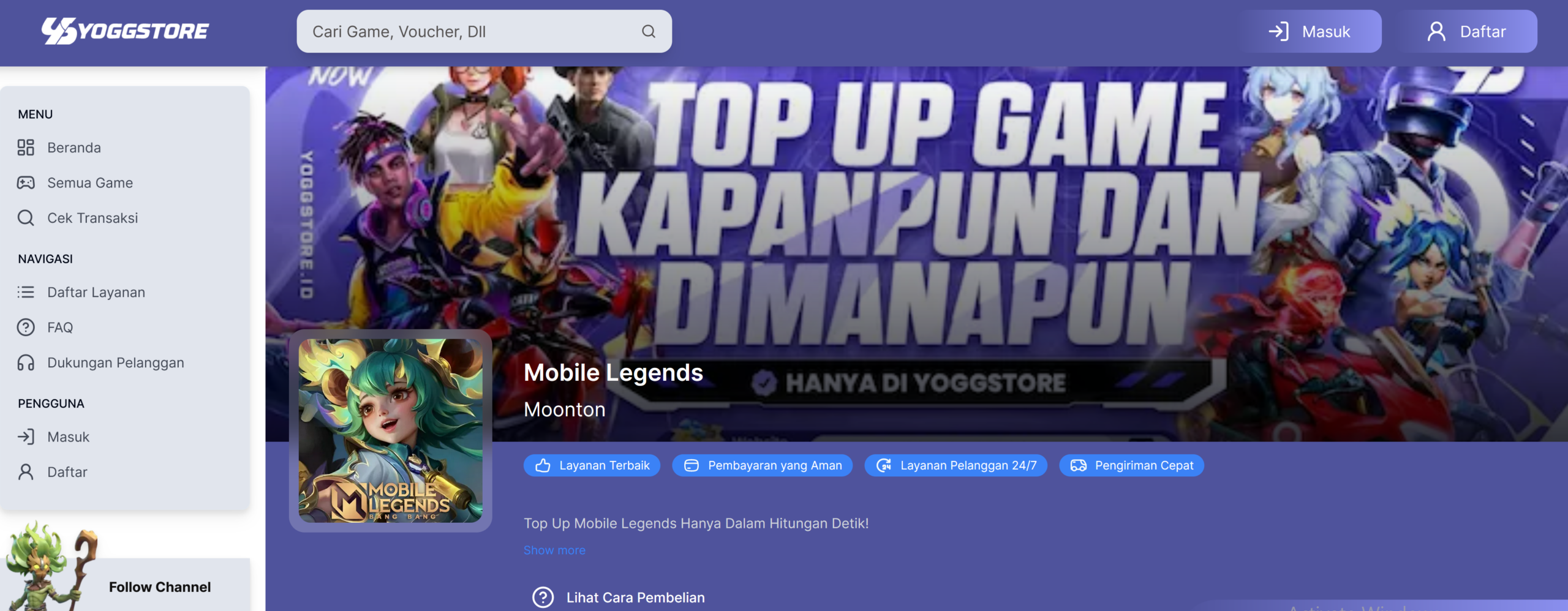 Top Up Diamond Mobile Legends yang Murah dan Terpercaya di Yoggstore.id